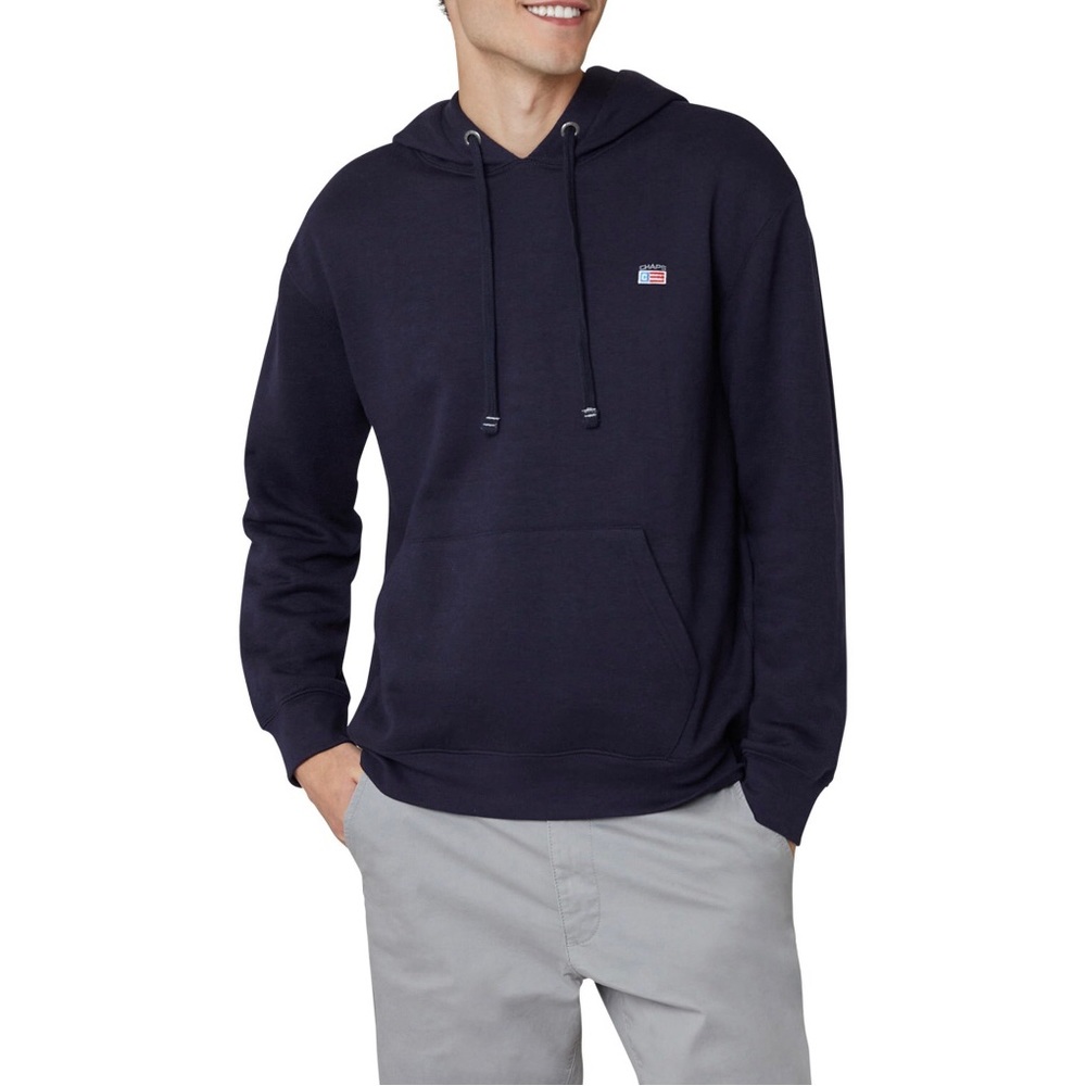 CHAPS Hoodie Size 3XLT Navy Blue Every Day Fleece Mens Front Pouch Pocket  New